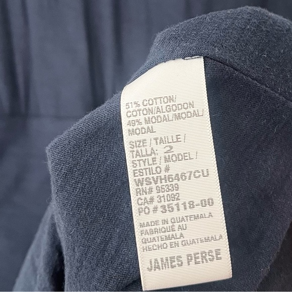 Standard James Perse • Women’s Navy Crew Neck Cotton Mini T-Shirt Dress Size 2 - Picture 15 of 15